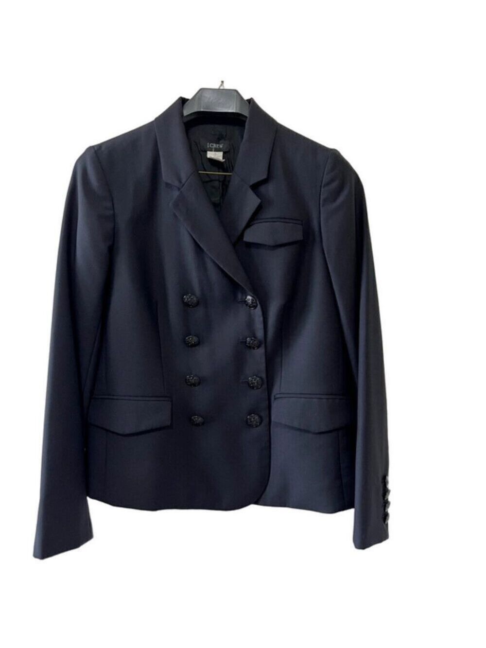 J. Crew Double Breasted Bonnie Blazer Wool Black Size 6